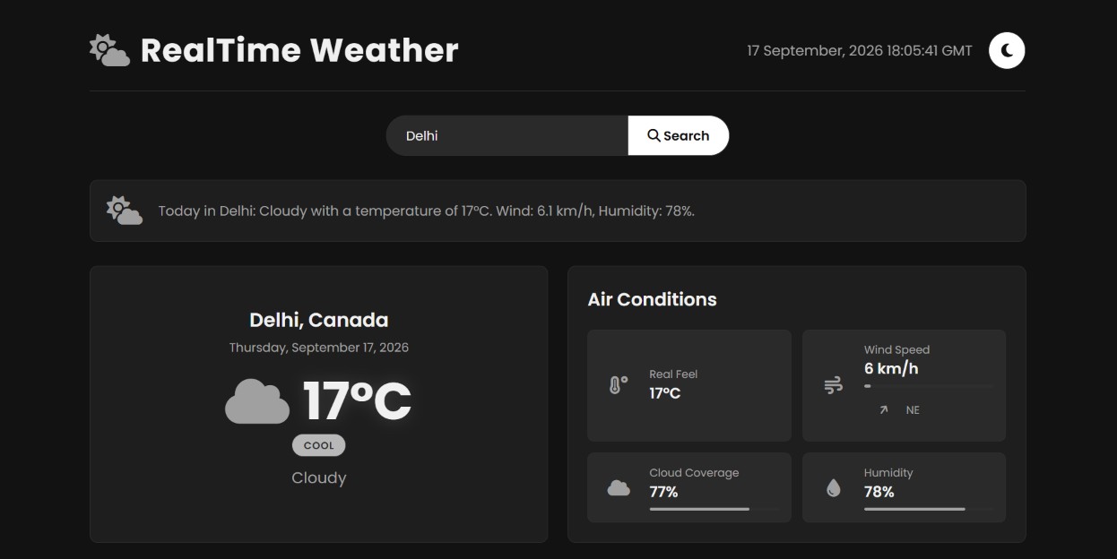 RealTime Weather App